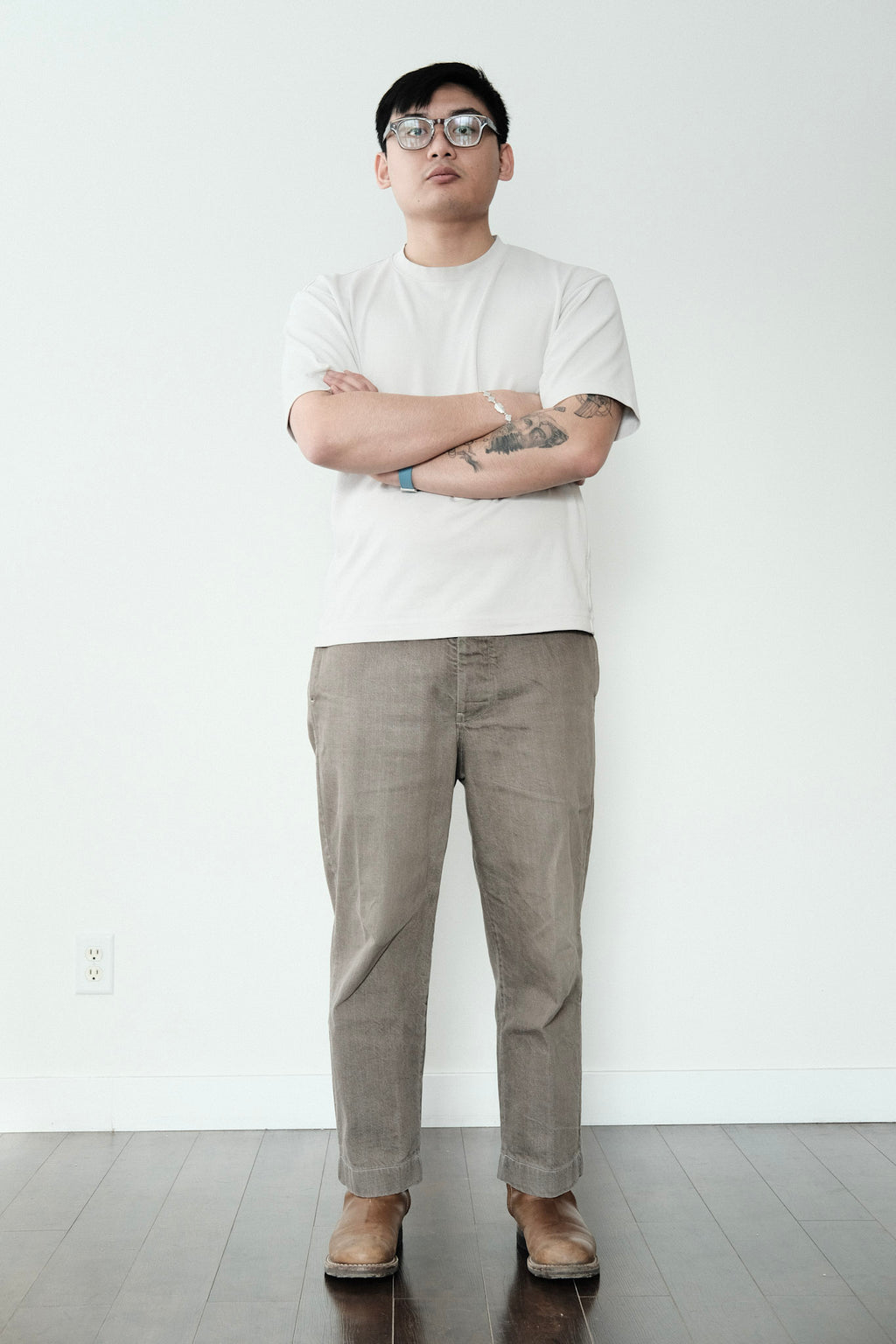 Evan Kinori - Elastic Pant - Brown Organic Cotton Denim