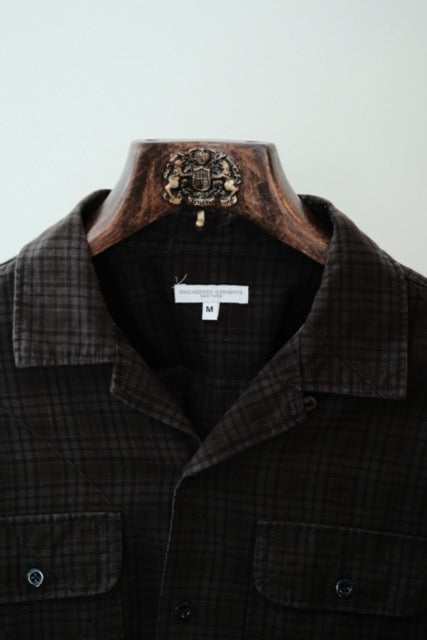 Engineered Garments - Bowling Shirt - Cotton Pintuck Small Plaid - Olive