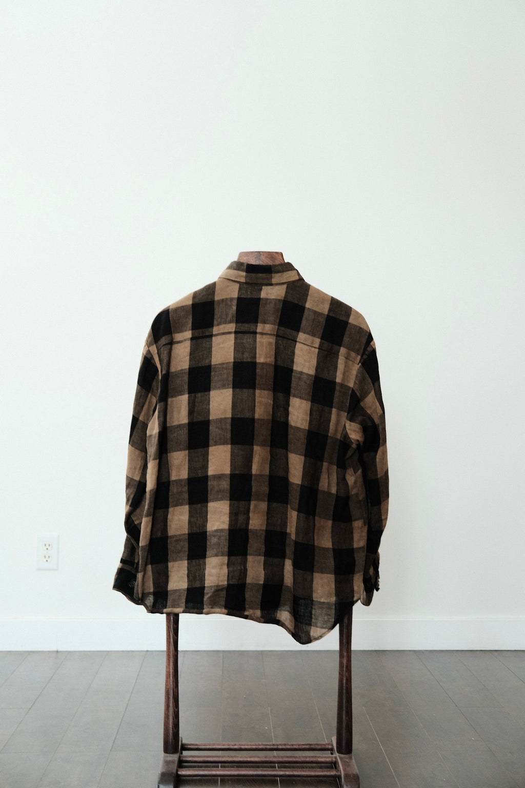 Evan Kinori  - Big Shirt Two - Kakishibu Dyed Linen Check