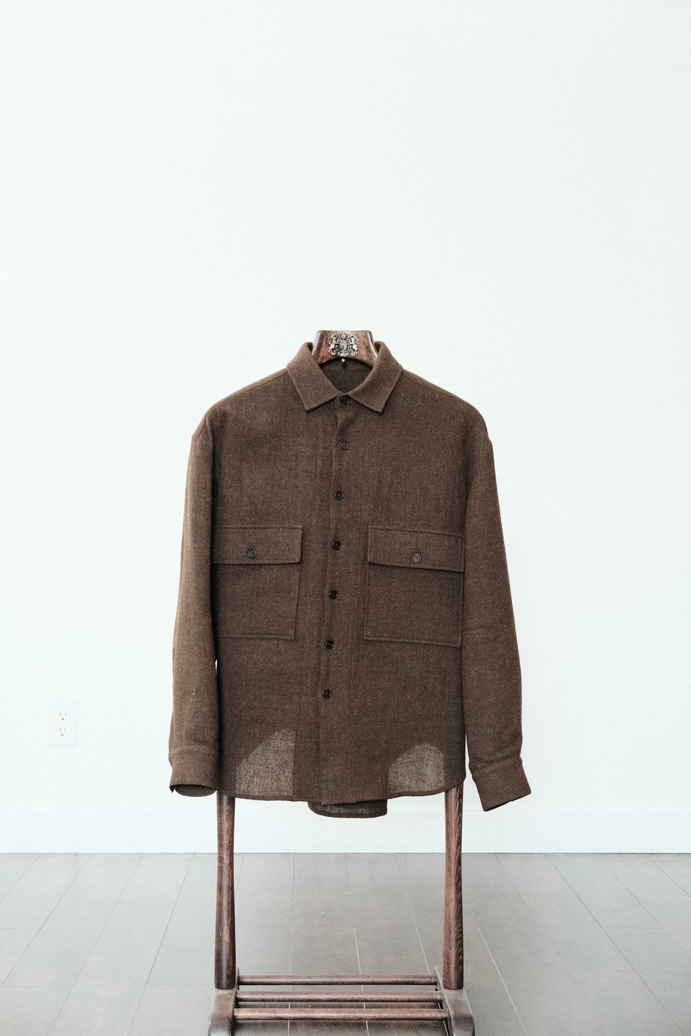 Evan Kinori  - Big Shirt - Brown Wool Gauze