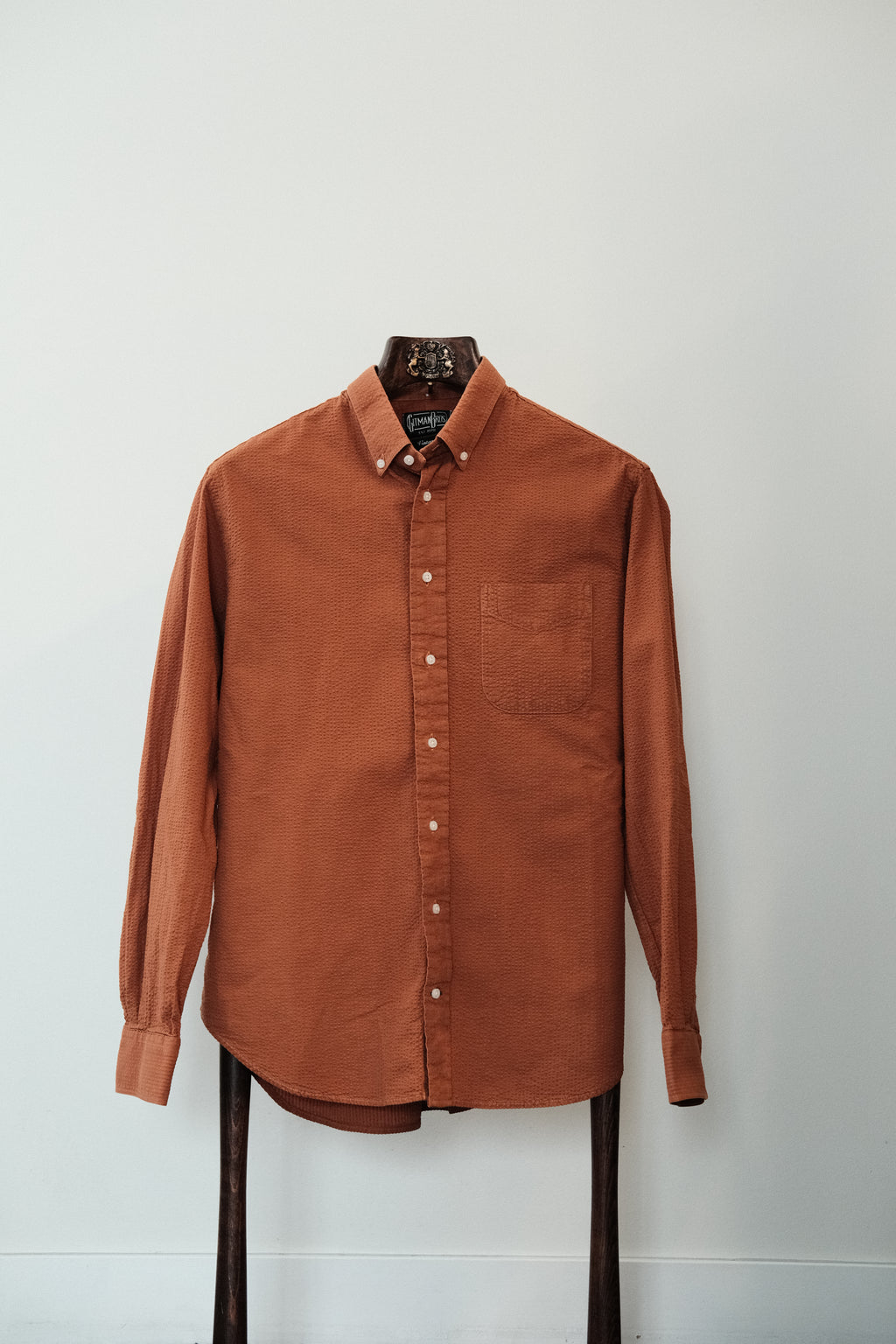 Gitman Bros - Oxford Shirt - Cotton Seersucker - Orange