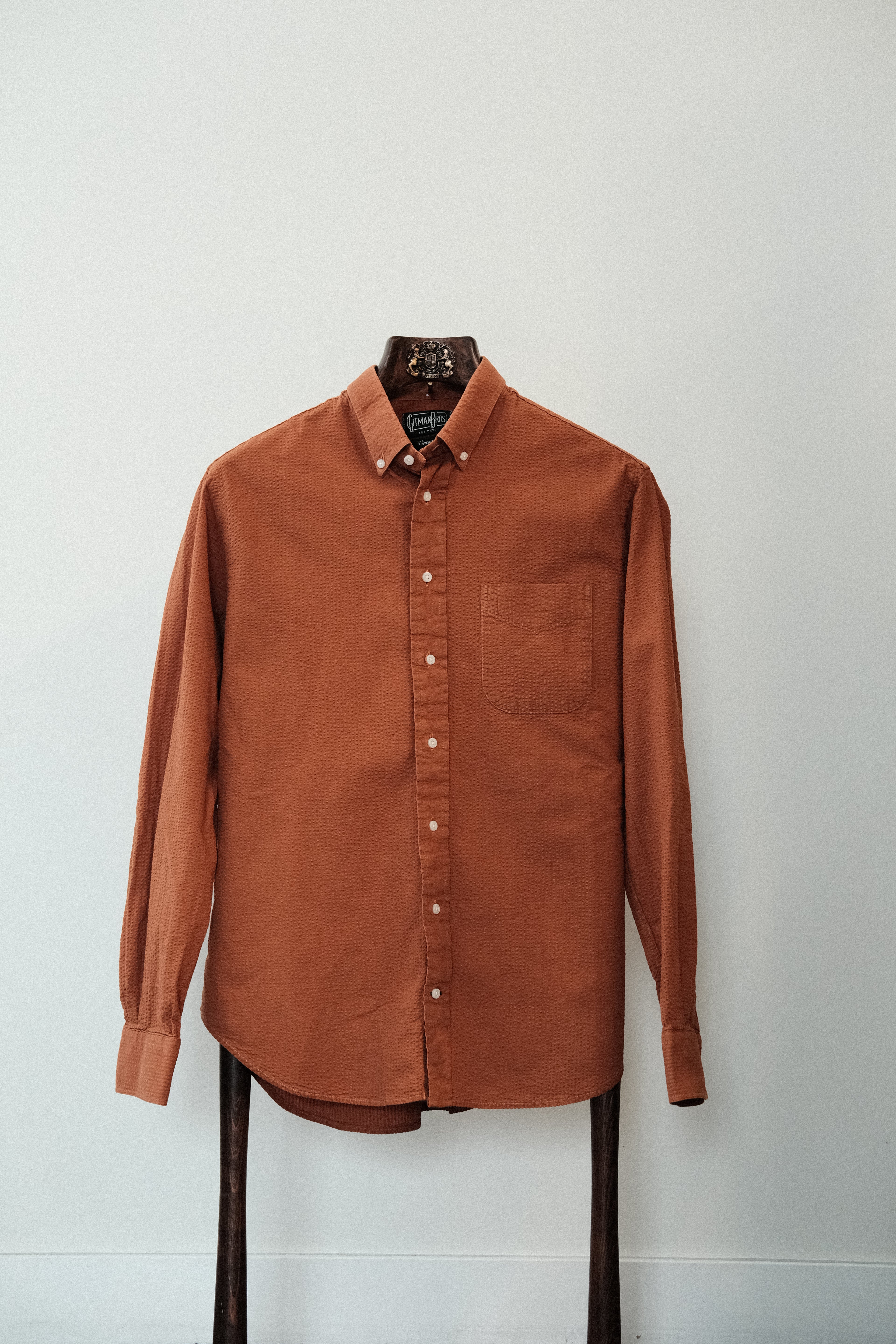 Gitman Bros - Oxford Shirt - Cotton Seersucker - Orange
