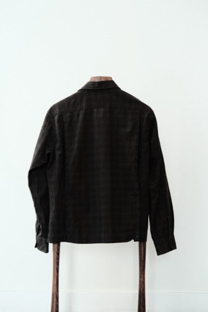 Engineered Garments - Bowling Shirt - Cotton Pintuck Small Plaid - Olive