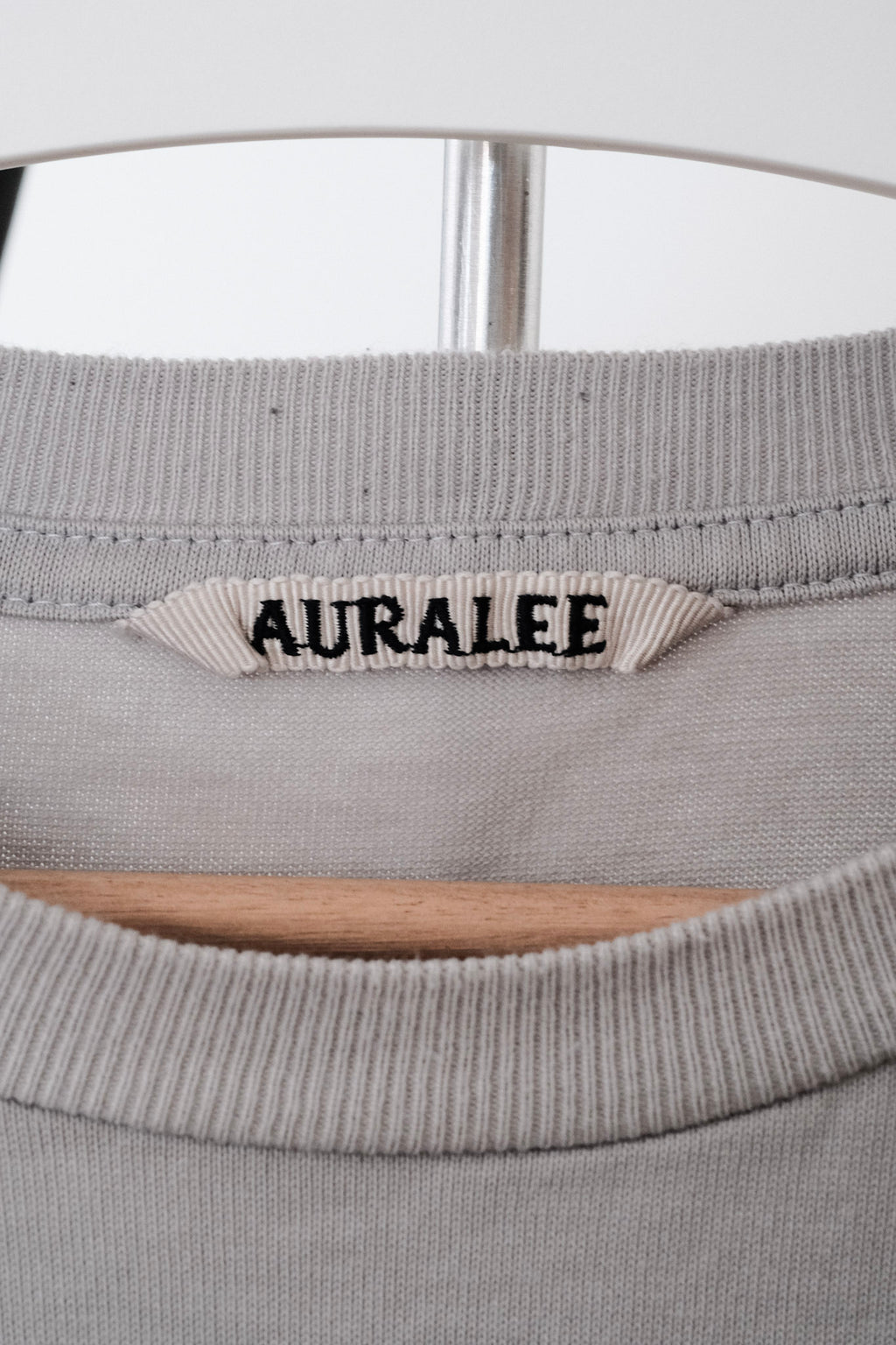 Auralee - Long Sleeve T-Shirt - Blue/Gray Cotton