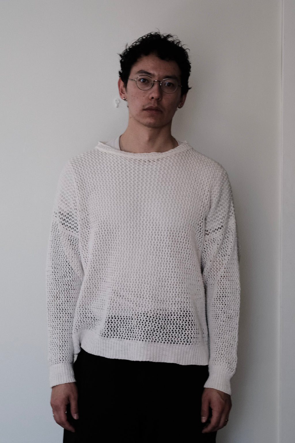 S.K. Manor Hill - Open Knit Sweater - Natural Linen / Cotton