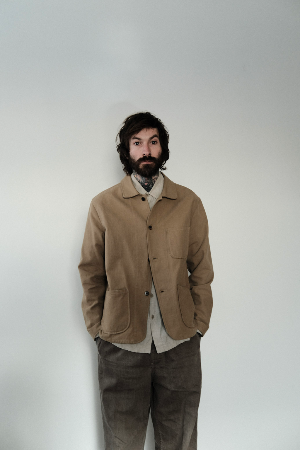 Evan Kinori  - Three Pocket Jacket  - Undyed Cotton Canvas