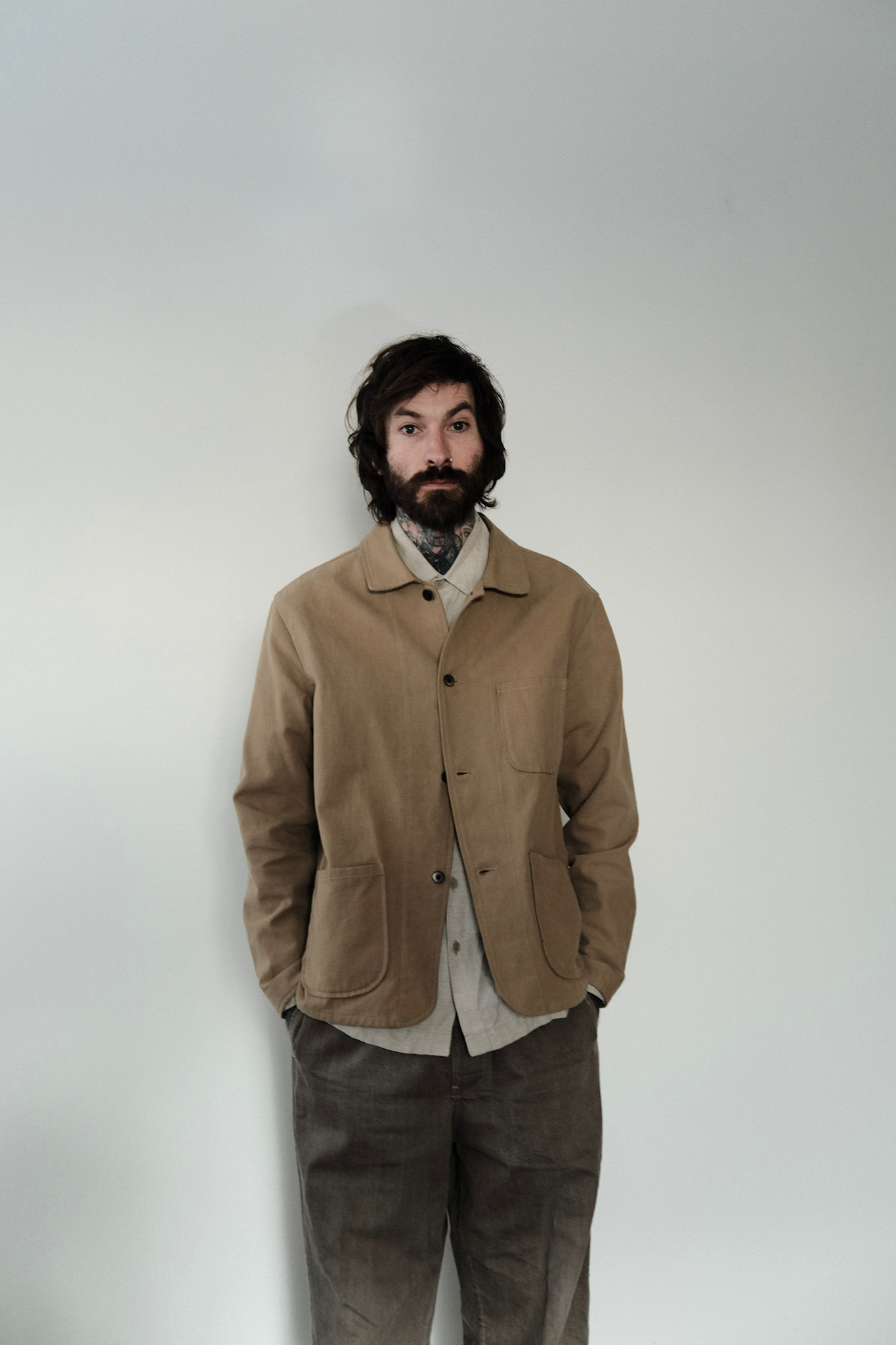Evan Kinori  - Three Pocket Jacket  - Undyed Cotton Canvas