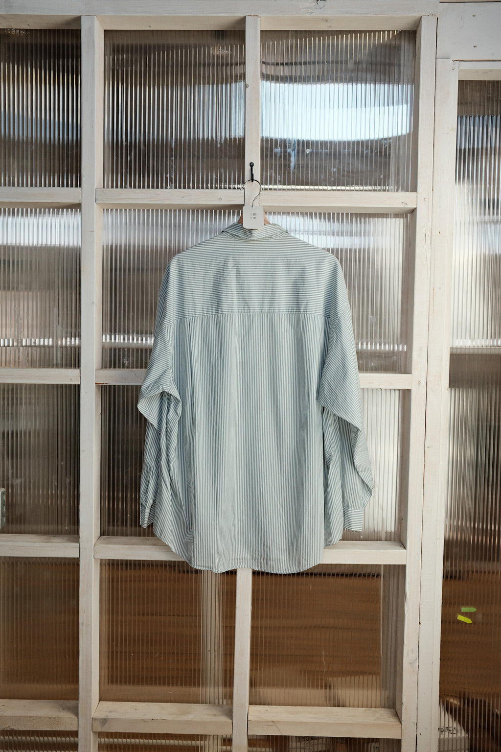 Graphpaper - Longsleeve Oversized Regular Collar Shirt - Cotton Stripe
