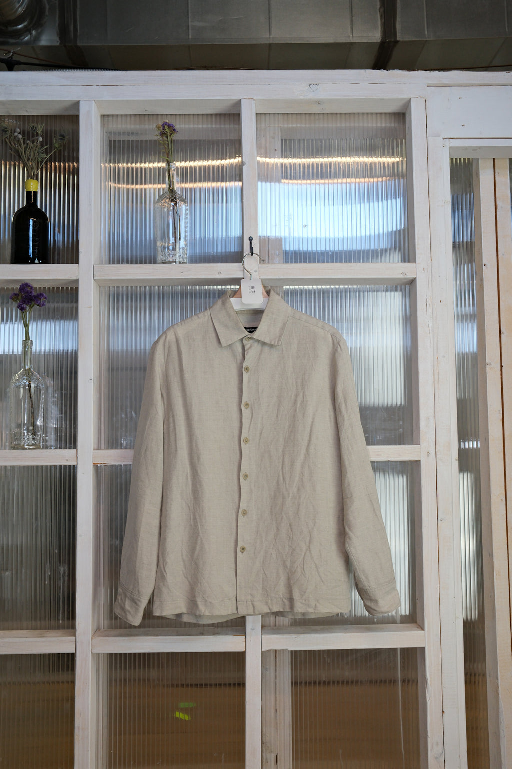 Evan Kinori - Flat Hem Shirt - Wool/Linen Chambray