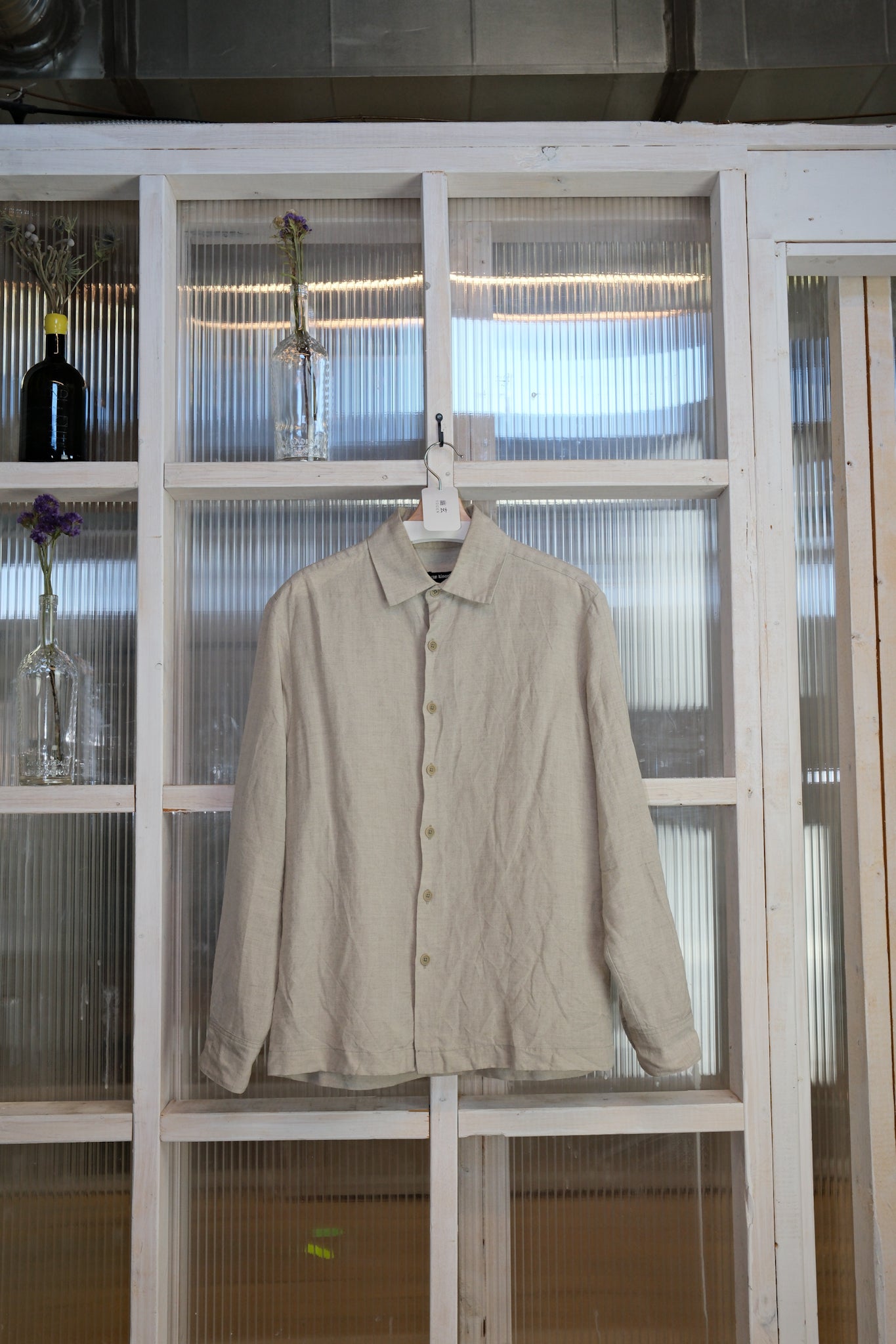 Evan Kinori - Flat Hem Shirt - Wool/Linen Chambray