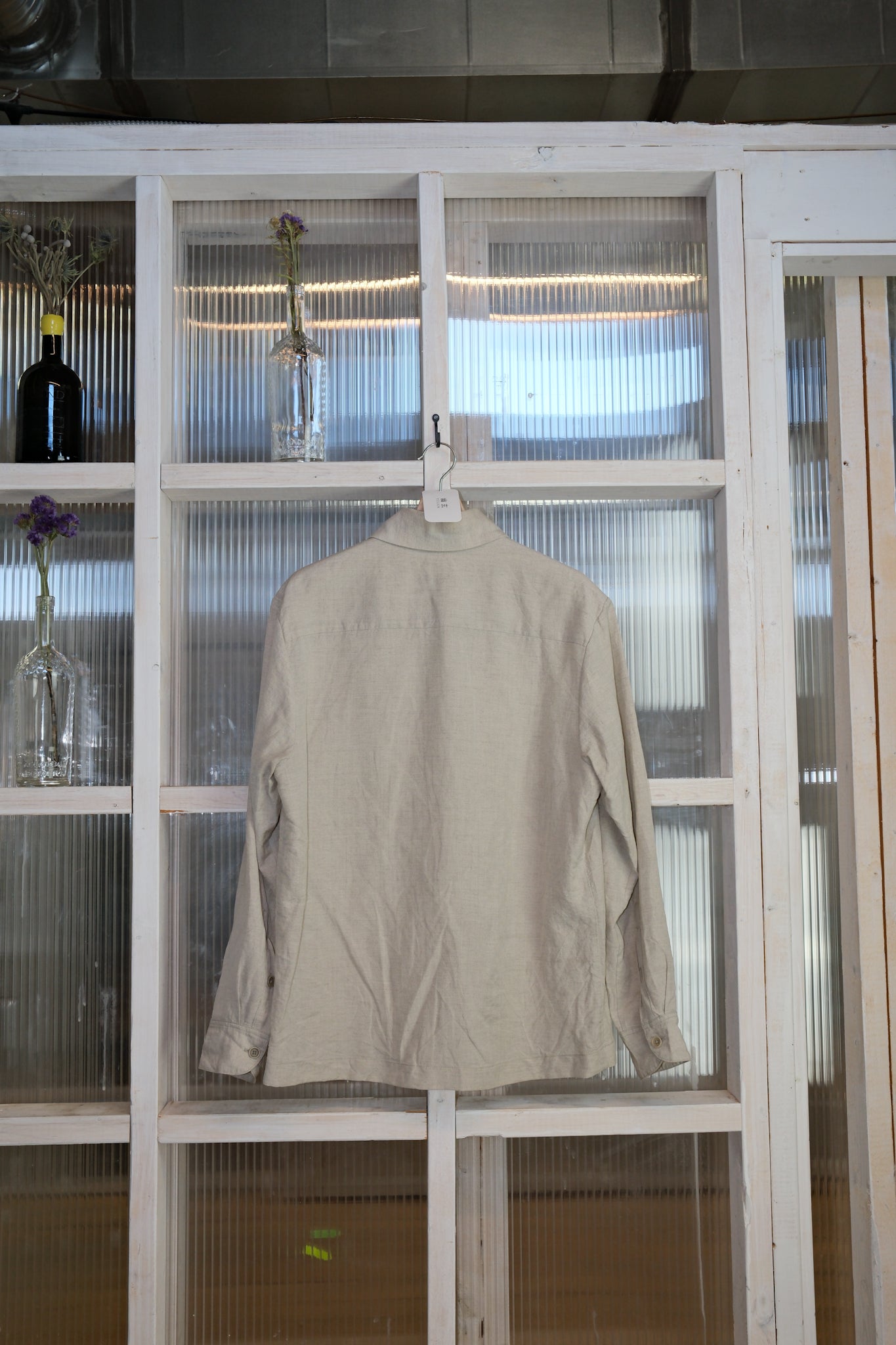 Evan Kinori - Flat Hem Shirt - Wool/Linen Chambray