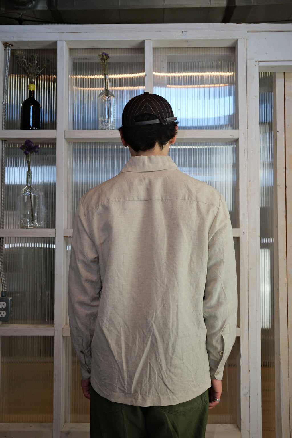 Evan Kinori - Flat Hem Shirt - Wool/Linen Chambray