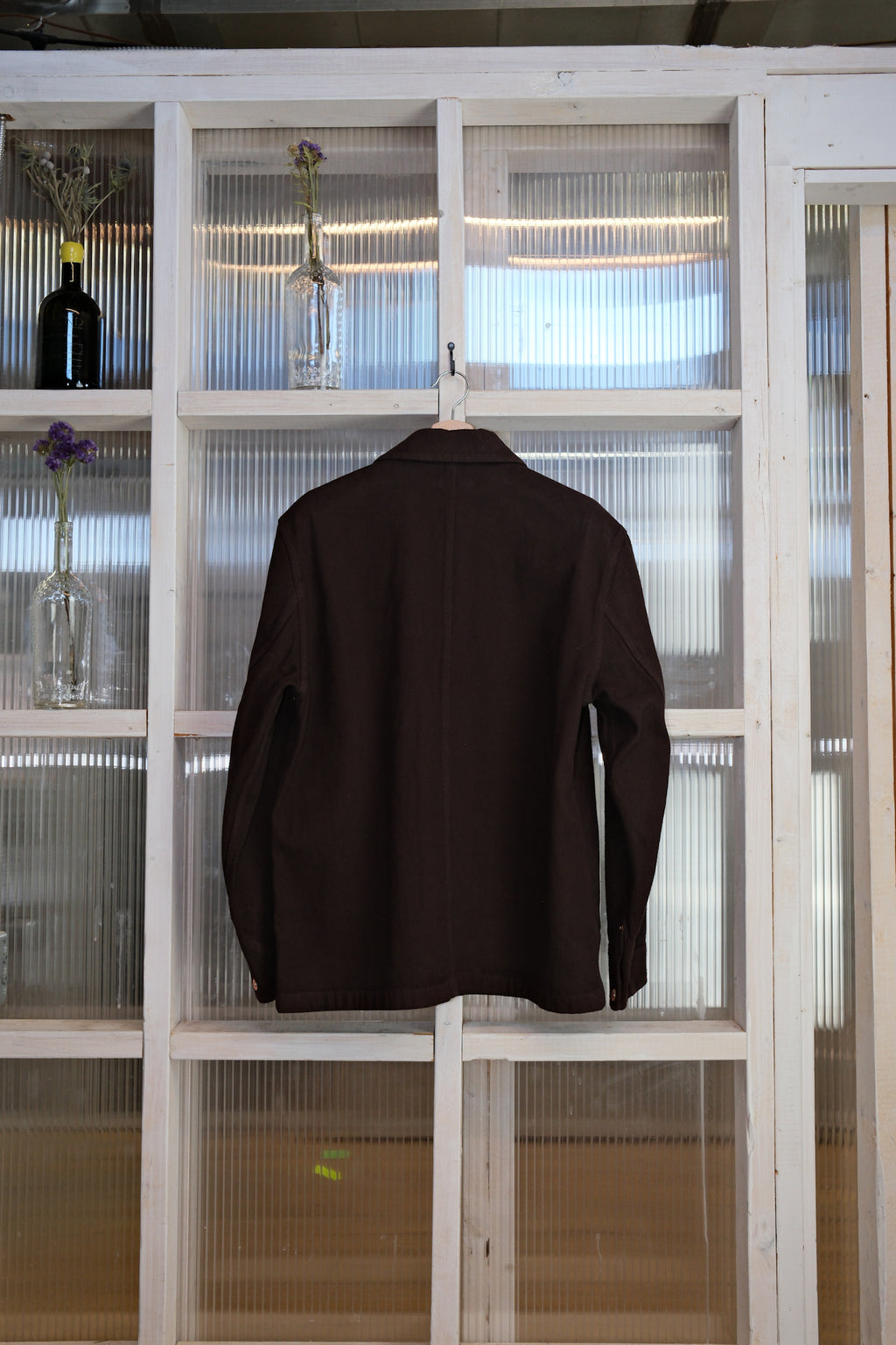 Held In Form - KUZUSHI CHORE COAT - Woven Sashiko - Chicory Brown