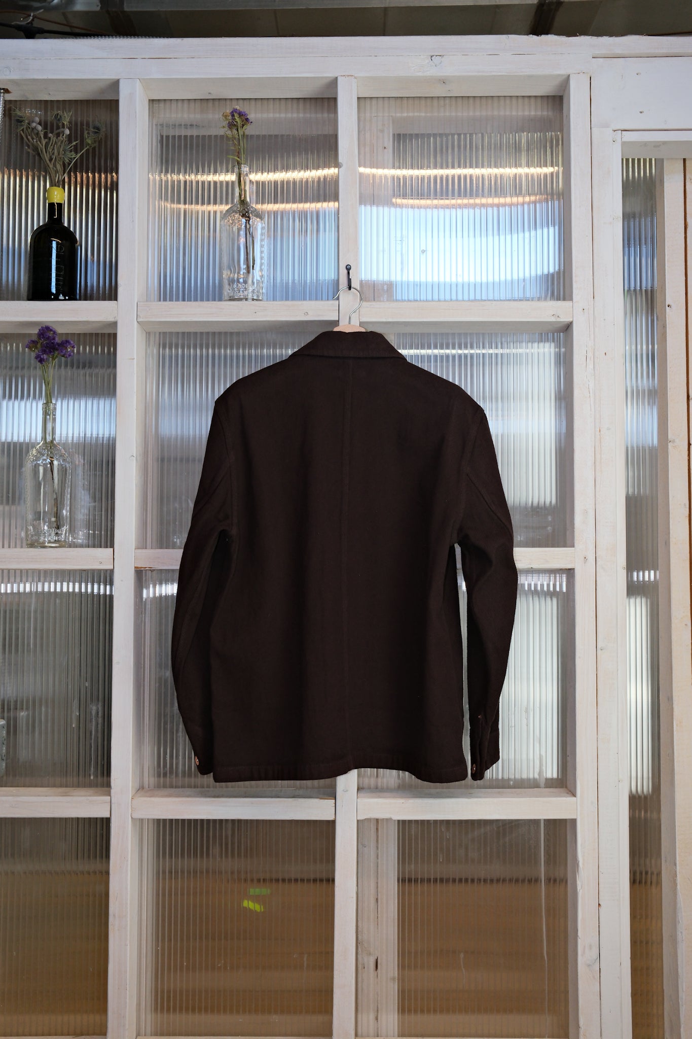 Held In Form - KUZUSHI CHORE COAT - Woven Sashiko - Chicory Brown