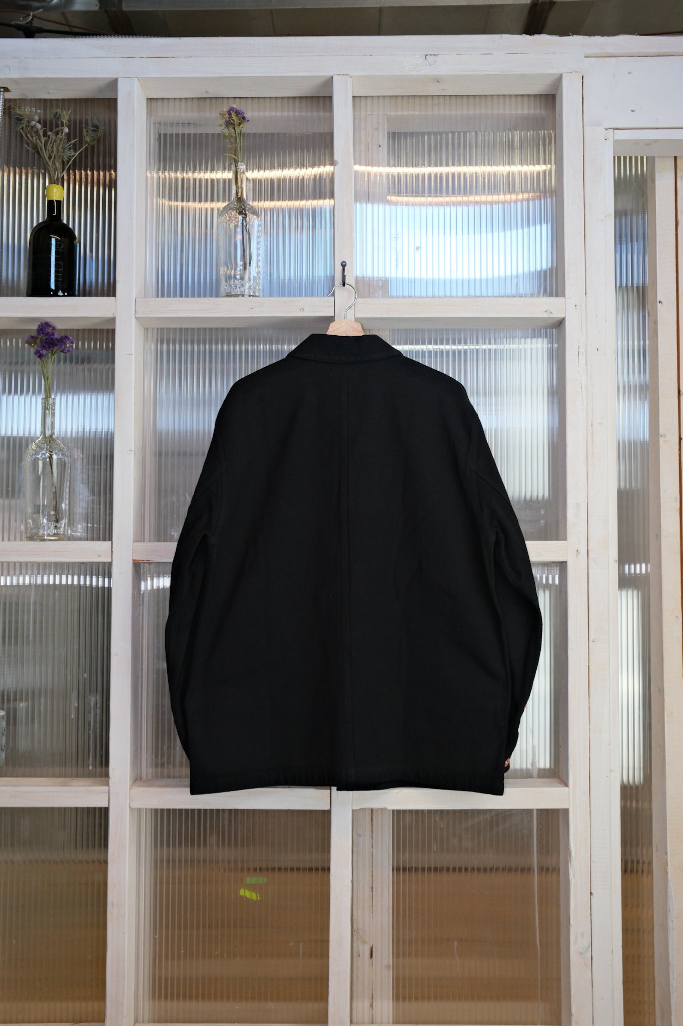 Held In Form - KUZUSHI CHORE COAT - Woven Sashiko - Black