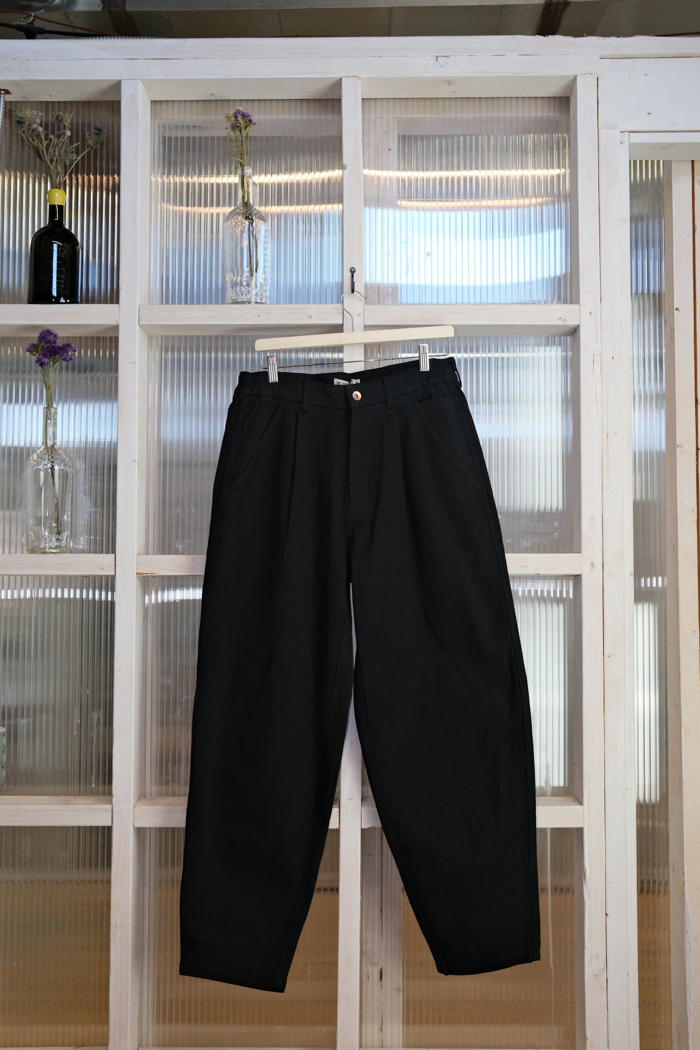 Held In Form - KUZUSHI WORK PANT - Woven Sashiko - Black