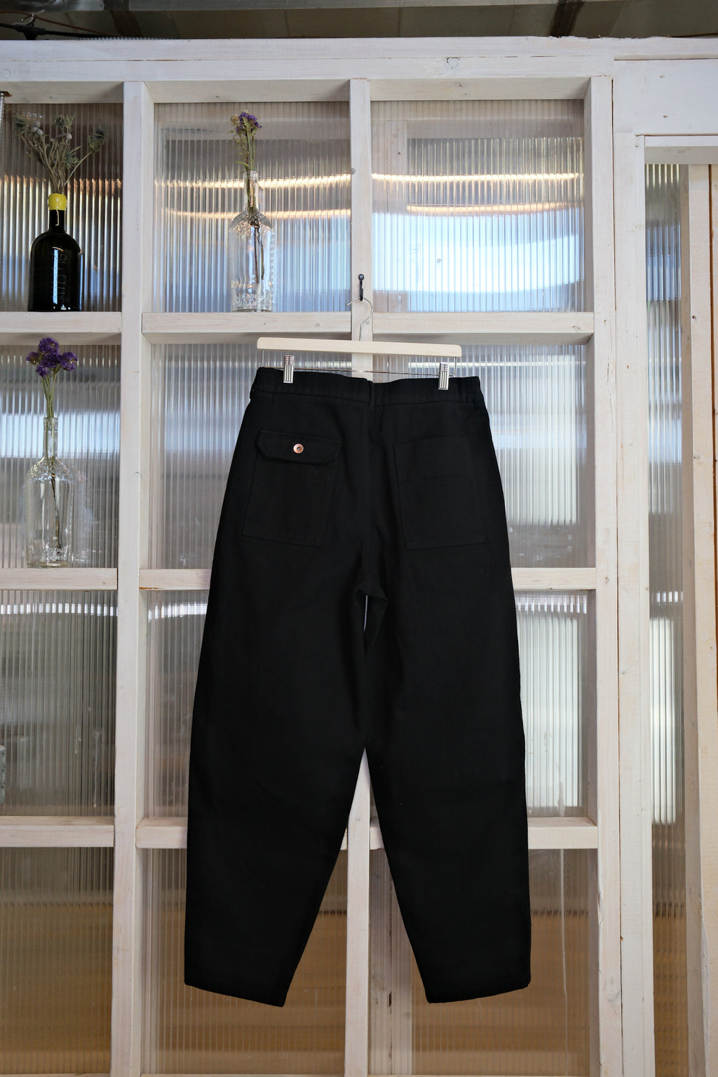 Held In Form - KUZUSHI WORK PANT - Woven Sashiko - Black