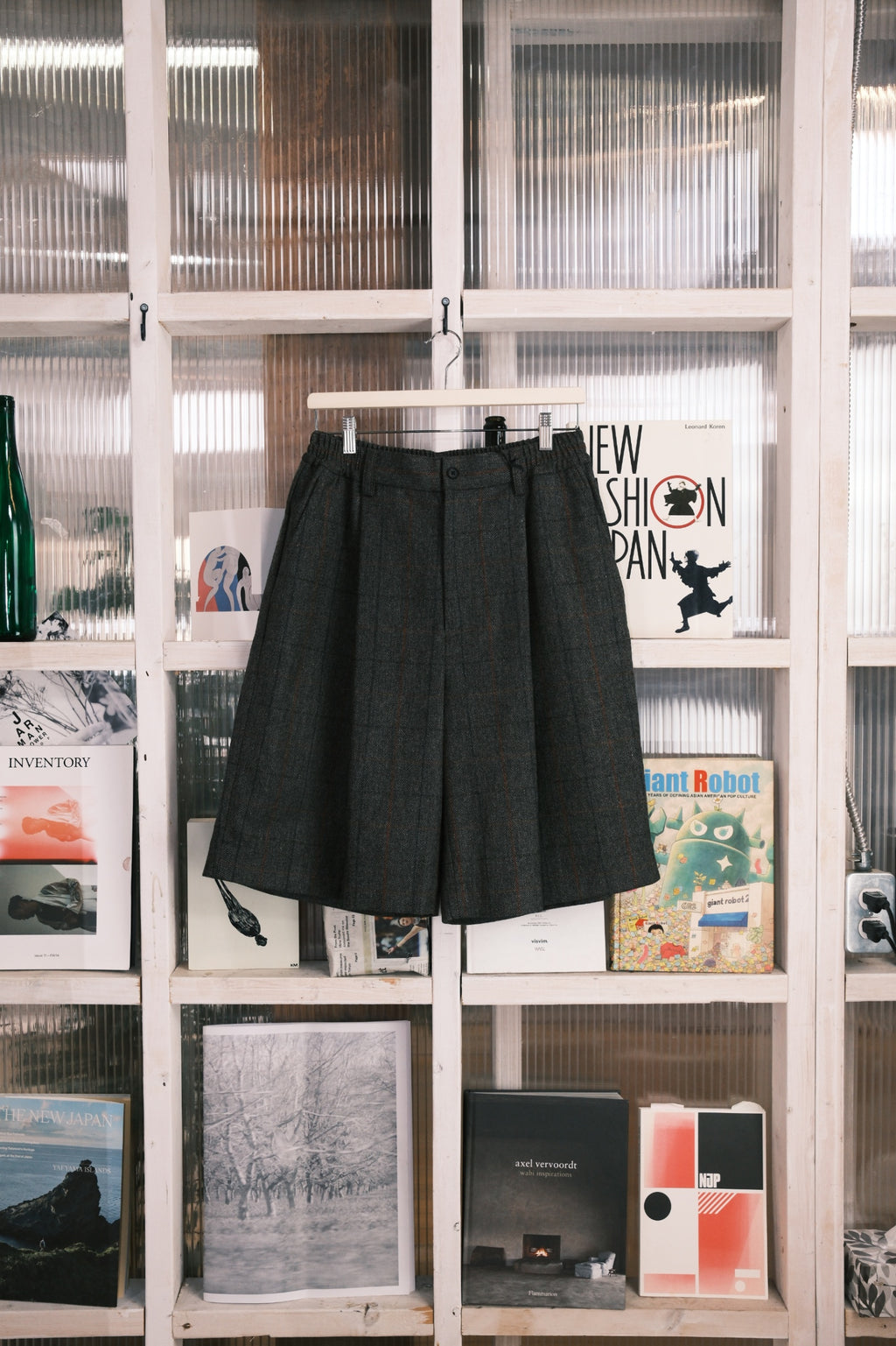 Stein - Pleated Shorts - Wool Herringbone Twill