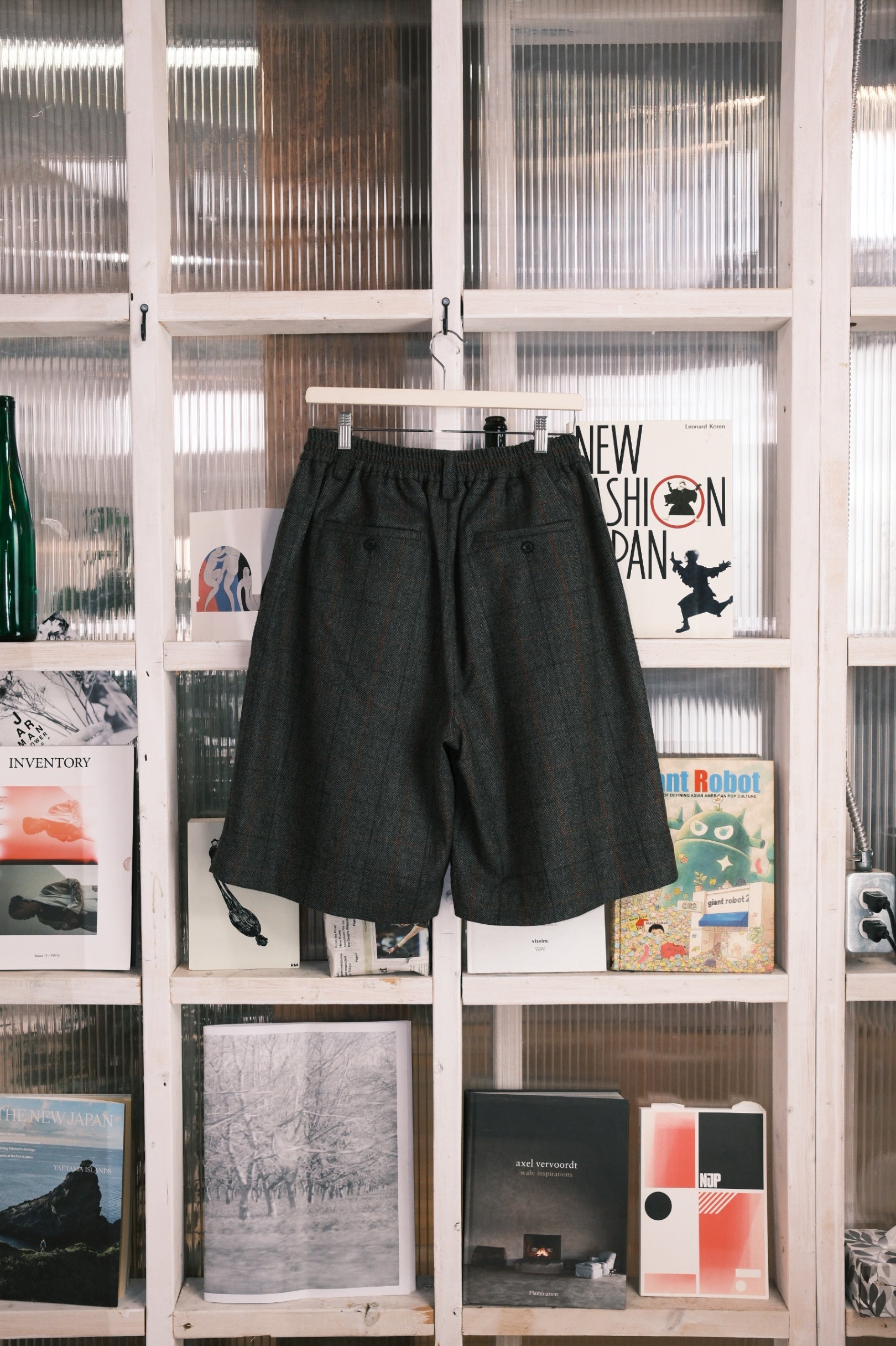 Stein - Pleated Shorts - Wool Herringbone Twill