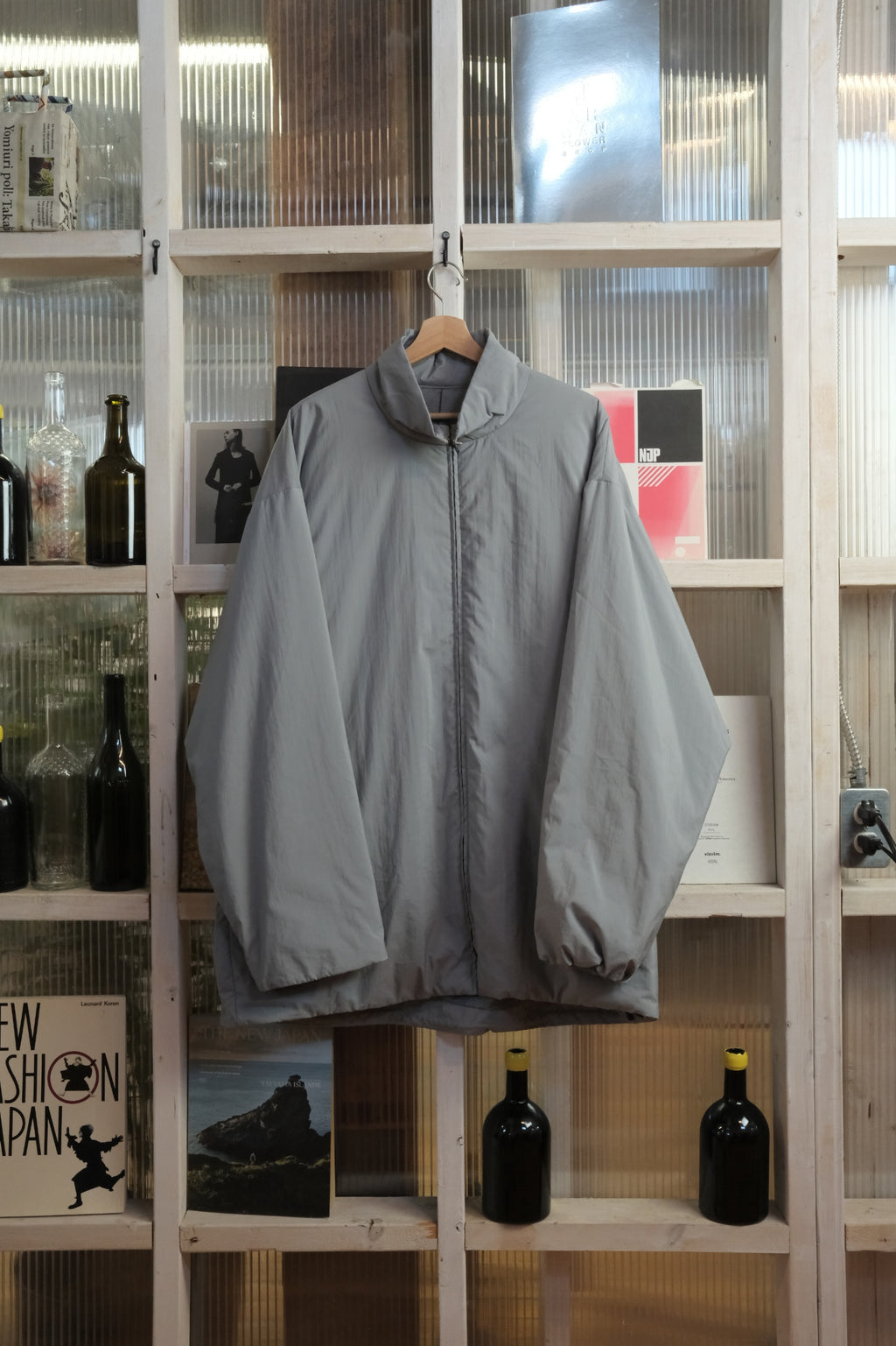 Stein - Oversized Padded Long Zip Jacket - Shell: Cotton, Nylon. Filling: Polyester