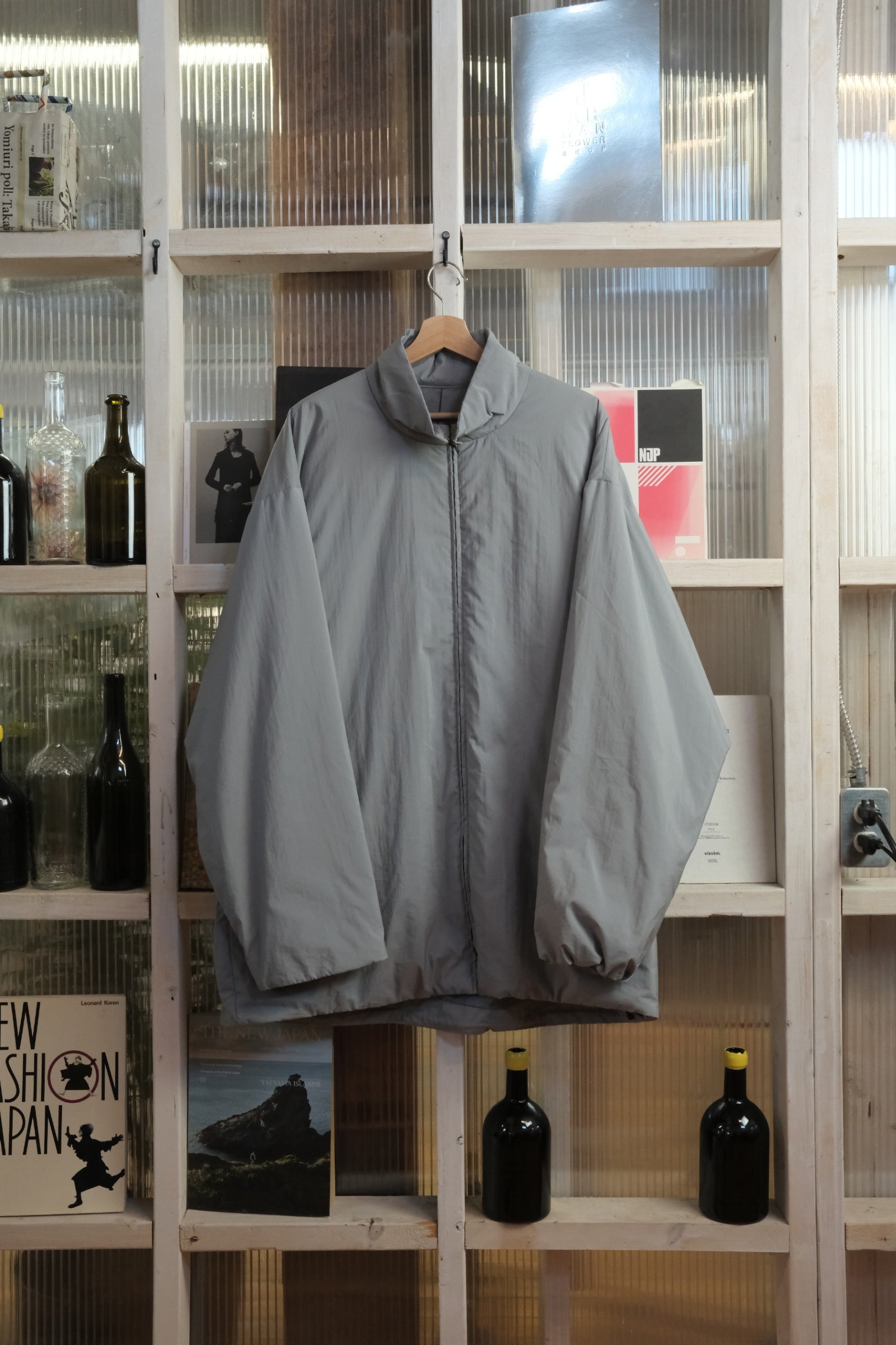 Stein - Oversized Padded Long Zip Jacket - Shell: Cotton, Nylon. Filling: Polyester