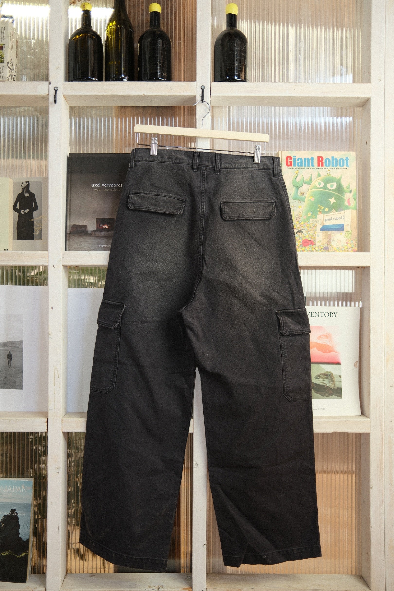 Stein - Cargo Pants - Washed Black Denim