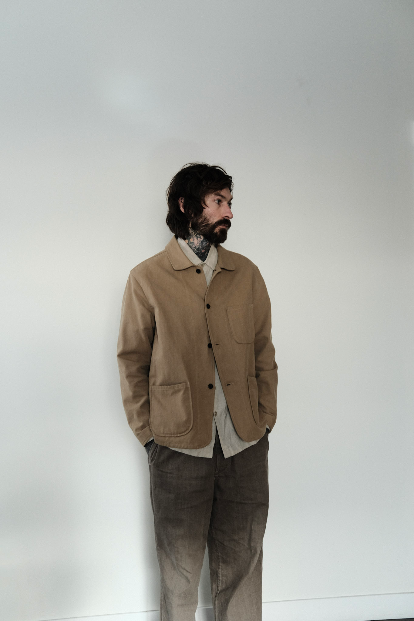 Evan Kinori  - Three Pocket Jacket  - Undyed Cotton Canvas